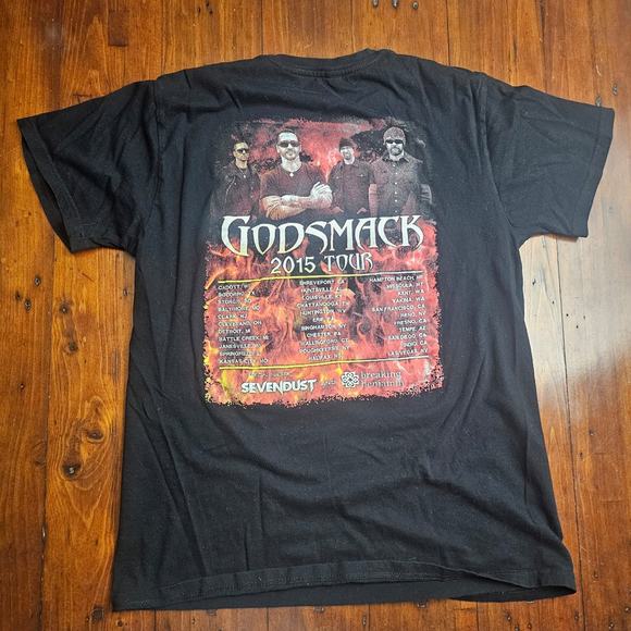 2015 GODSMACK SEVENDUST BREAKING BENJAMINS TOUR BAND T SHIRT - Picture 5 of 6